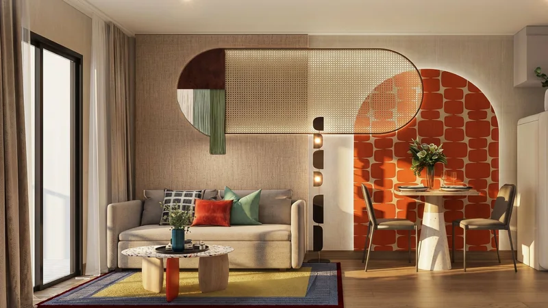 Квартира 1 Bedroom, 32,5 м²: гостиная · Rhom Bho Property, визуализация застройщика