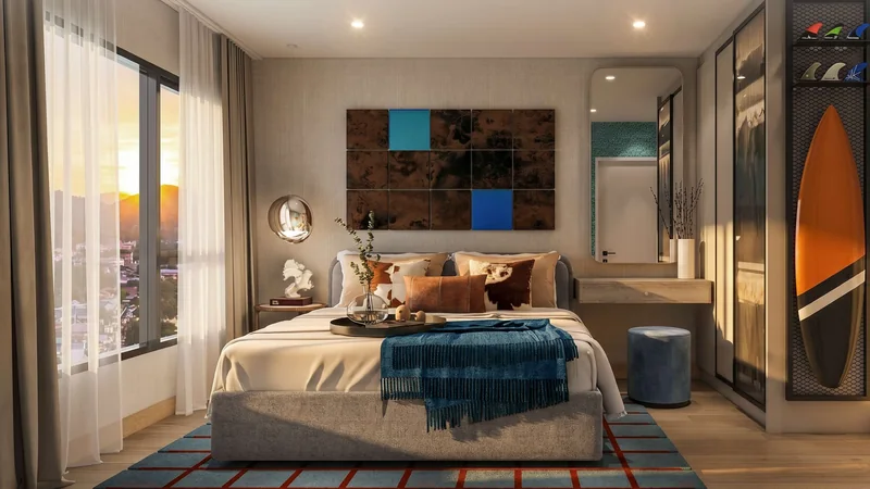 Квартира 1 Bedroom Plus, 45 м²: спальня · Rhom Bho Property, визуализация застройщика