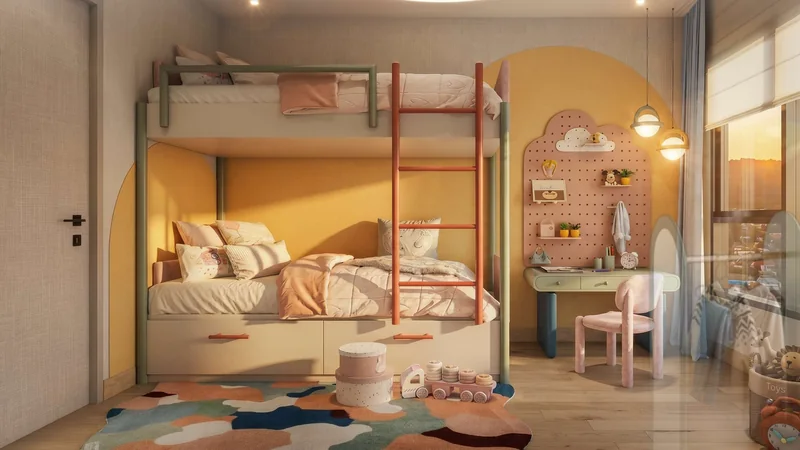 Квартира 1 Bedroom Plus, 45 м²: вторая комната как детская · Rhom Bho Property, визуализация застройщика