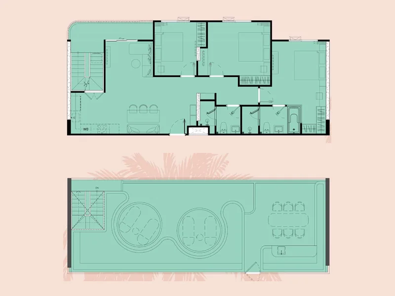 Planlösning 3 Bedroom Penthouse med privat takterrass, The Title FIZZ
